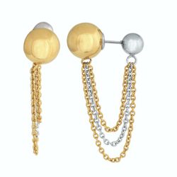 STEELX Modern Gold-plated Ball and Chain Earrings